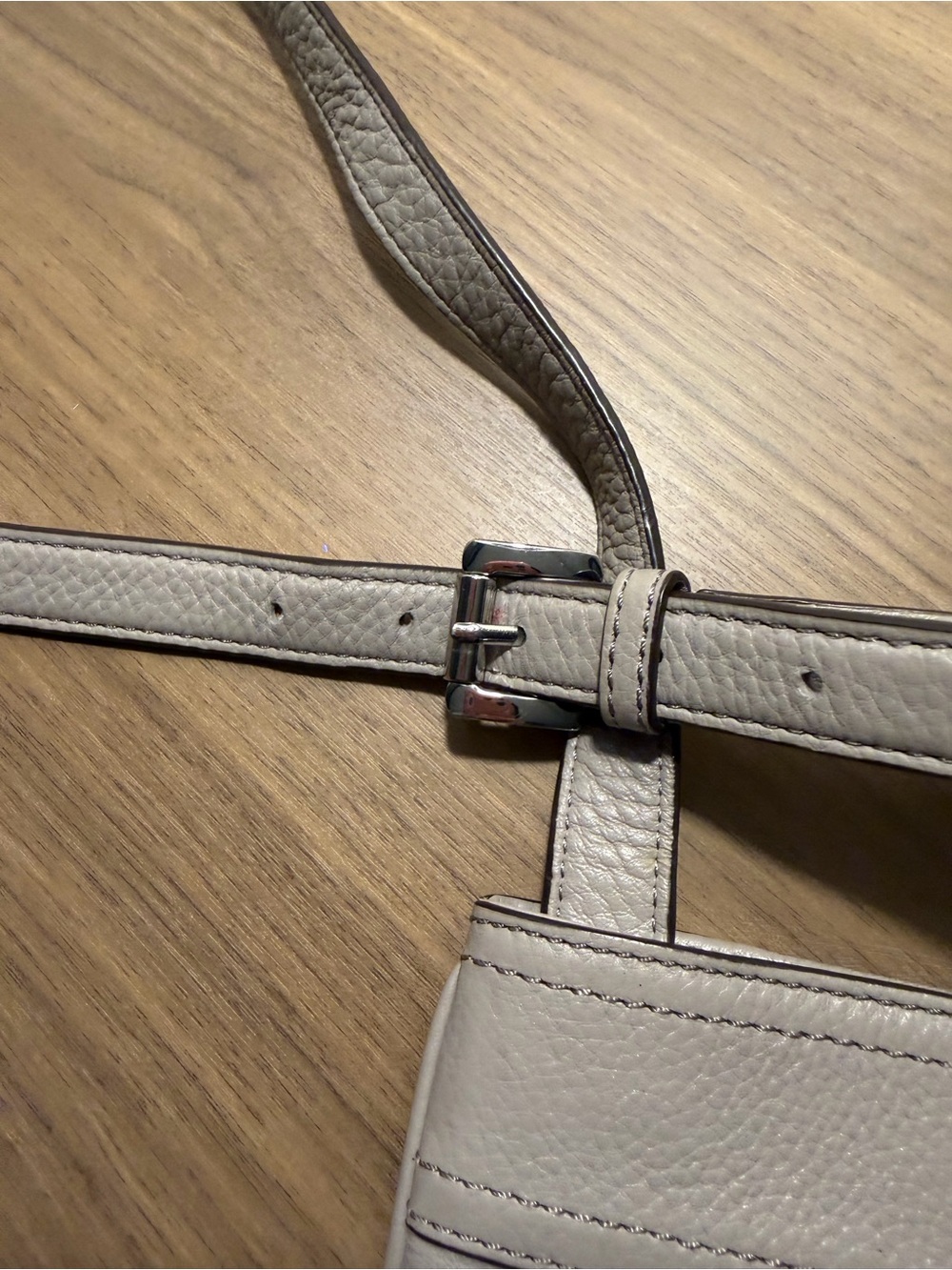Michael Kors Pebbled Leather Crossbody in Light Gray - Picture 5 of 11